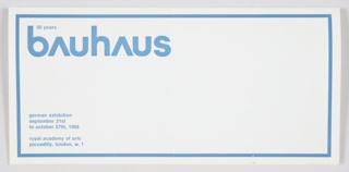Brochure, Bauhaus: 50 Years