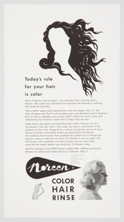 Print, Noreen Color Hair Rinse, Today's Rule For Your Hair Is Color