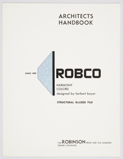 Print, Robco Architects Handbook, Structural Glazed Tile