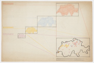 Drawing, Map of Soviet Union with Four Colored Scaled Maps