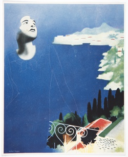 Print, Woman on Balcony