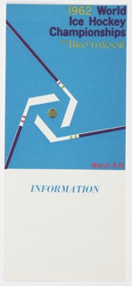 Brochure, 1962 World Ice Hockey Championships, The Broadmoor, Colorado Springs, Colorado