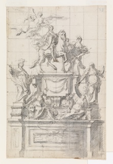 Drawing, Design for a Monument to Emperor Charles VI of Naples