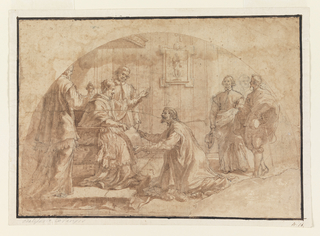 Drawing, Pope Receiving Visitor
