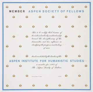 Print, Member, Aspen Society of Fellows, Aspen Institute for Humanistic Studies