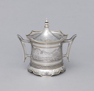 Two-Handled Sugar Bowl with Landscapes Sugar Bowl