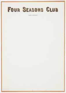 Stationery, Four Seasons Club