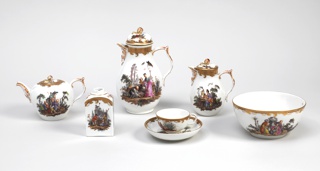 Tea and Coffee Service with Chinoiserie Vignettes Tea And Coffee Service
