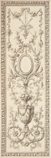 Drawing, Project for the decoration of a vertical panel