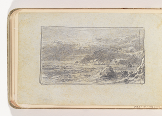 Album Page, Rocks, Low Hills and Ocean