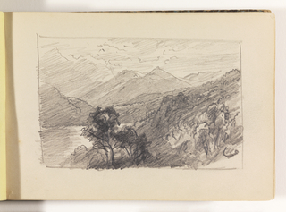 Sketchbook Folio, Landscape with Trees and Mountains