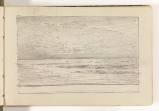 Sketchbook Folio, Study of Calm Ocean with Dramatic Light