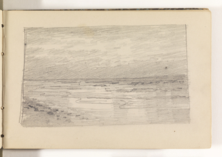Sketchbook Folio, Sketch of Serene Ocean on Beach