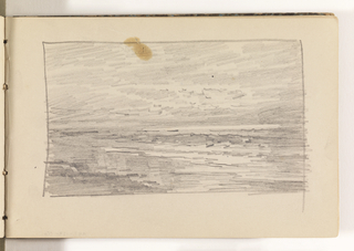 Sketchbook Folio, Rough Sketch of Calm Sea and Beach
