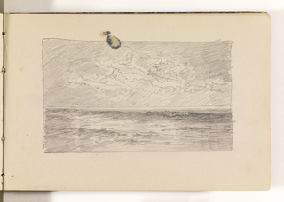 Sketchbook Folio, Sketch of Calm Ocean with Contoured Clouds