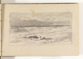 Sketchbook Folio, Study of Rough Waves Breaking on Beach