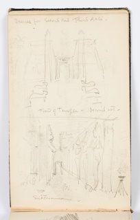 Sketchbook Folio, Sketchbook Page: Theater Set Designs