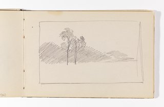 Sketchbook Folio, Unfinished Sketch of Two Tall Trees