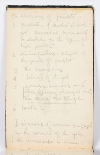 Sketchbook Folio, Sketchbook Page: The Division of Priests