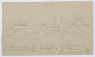 Drawing, Sunbeams over Mountains, Jamaica