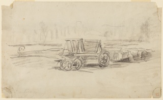 Drawing, A farm wagon