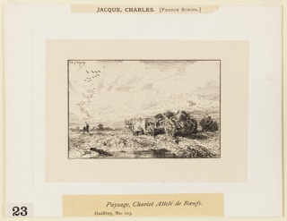 Print, Paysage, Chariot Attelé de Boeufs