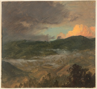 Drawing, Mountains at Sunset, Jamaica