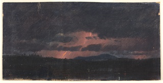 Drawing, Storm over the Hudson Valley, Hudson, New York