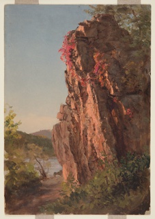 Drawing, Autumn Landscape with Large Rock, North Carolina
