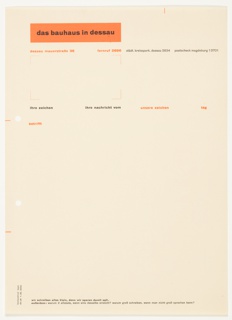 Letterhead, Das Bauhaus in Dessau