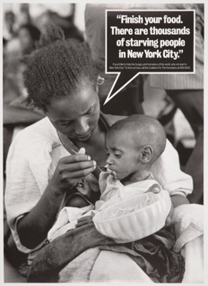Poster, "Finish your food. There are thousands of starving people in New York City"