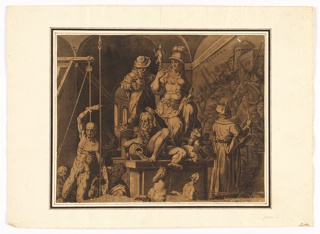 Print, The Practitioners of the Visual Arts (upper half of torn sheet)