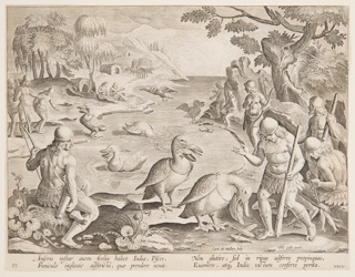 Print, Indians Catching Fish with the Help of Pelicans