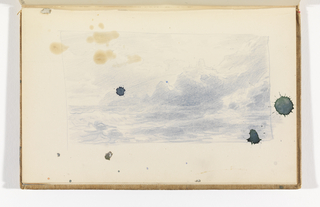 Sketchbook Folio, Blue Seascape with Cliffs and Structures