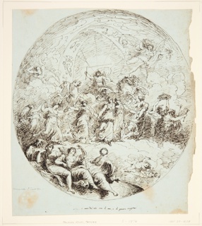 Drawing, The Sun, the Hours, and the Seasons, for Palazzo Gessi, Faenza