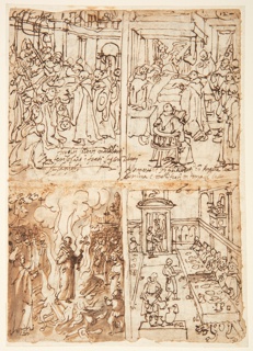 Drawing, Scenes from Life of San Giovanni Gualberto