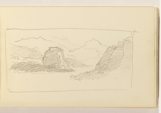 Sketchbook Folio, Unfinished Sketch of Mountains or Cliffs