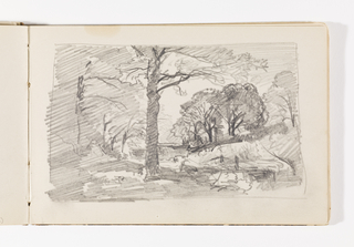 Sketchbook Folio, Study of Forested Countryside with Stream