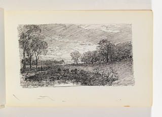 Sketchbook Folio, English Countryside with Pond and Trees
