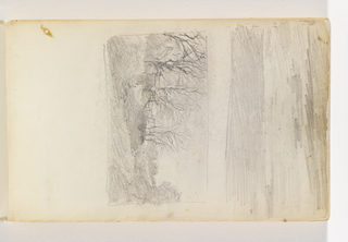 Sketchbook Folio, Sketch of English Interior with Road and Houses