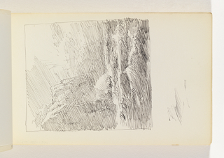 Sketchbook Folio, Quick Sketch of Ocean and Cliffs with Light-Filled Sky