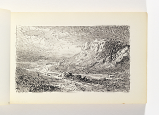 Sketchbook Folio, Path along Ocean Inlet with Cliffs