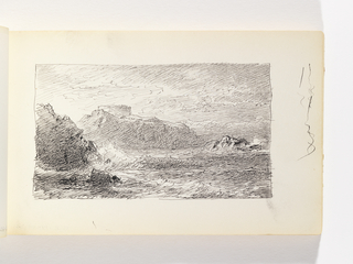 Sketchbook Folio, Connanicut Island with Fort Adam