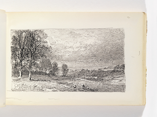 Sketchbook Folio, Countryside with Trees and Distant Water