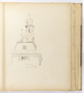 Album Page, Detail of Tower, Gernsbach, Germany