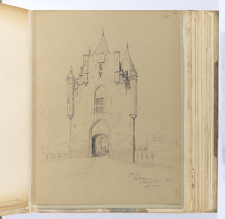 Album Page, Gate of Amsterdam at Haarlem, Inside View
