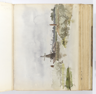 Album Page, Mill in a Marshy Landscape