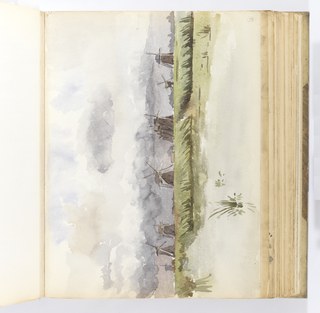 Album Page, Mills in Marshy Landscape