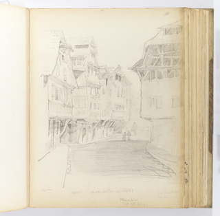 Album Page, Timbered Buildings, Strassburg
