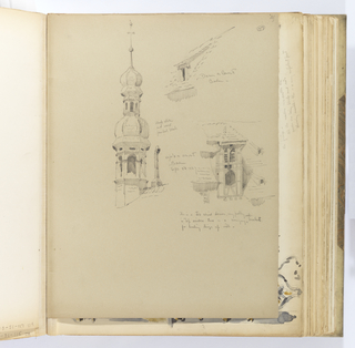 Album Page, Sketches of Architectural Details, Baden